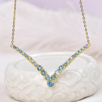 Sans Prix de Réserve - Collier Argent - Topaze - Certifié
