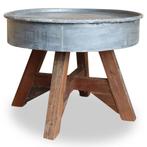 Table basse Bois de récupération massif 60 x 45 cm Argenté, Verzenden