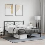 vidaXL Bedframe met hoofdbord metaal zwart 140x200 cm, Verzenden, Nieuw