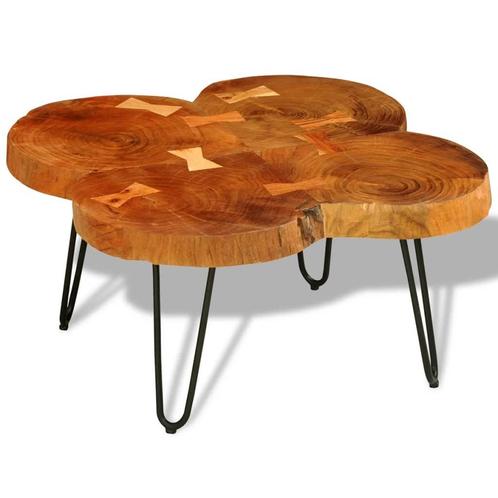 vidaXL Salontafel 4 boomstammen 35 cm massief sheeshamhout, Maison & Meubles, Tables | Tables de salon, Envoi