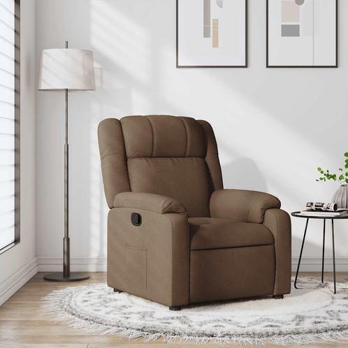 vidaXL Fauteuil verstelbaar stof bruin, Huis en Inrichting, Fauteuils, Nieuw, Verzenden