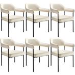 tectake Eetkamerstoel Doé, gestoffeerd, stalen poten - Gewev, Verzenden, Nieuw