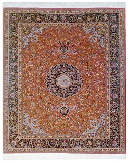 Tabriz met zijde - zeer fijn - Tapijt - 304 cm - 247 cm, Huis en Inrichting, Stoffering | Tapijten en Vloerkleden
