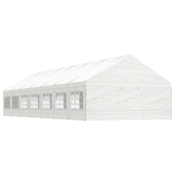 vidaXL Prieel met dak 15,61x5,88x3,75 m polyetheen wit, Verzenden