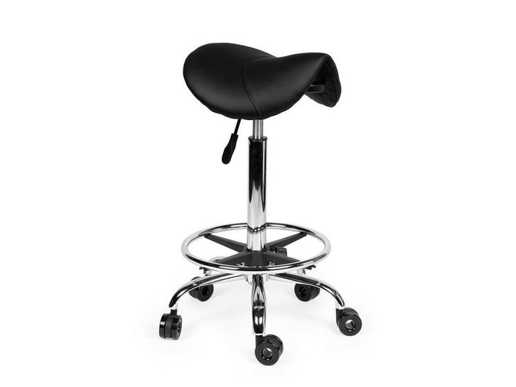 Kapperskruk Zwart - Hoge uitvoering met Voetsteun, Huis en Inrichting, Krukjes, Nieuw, In hoogte verstelbaar