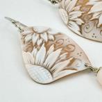 Koraal - Zilver - Oorbellen - CAMMEO met de hand gegraveerd