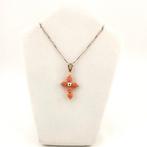 Koraal - Zilver - Ketting met hanger - handgemaakt