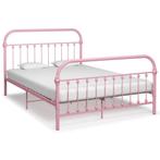 Roze Bedframe Metaal 140x200 | Retour Deal 59% Korting!, Huis en Inrichting, Overige kleuren, Verzenden, Nieuw, 140 cm
