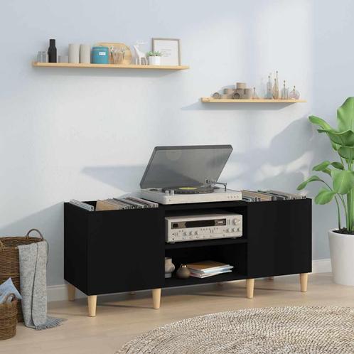 vidaXL Platenkast 121x38x48 cm bewerkt hout zwart, Huis en Inrichting, Kasten | Overige, Nieuw, Verzenden