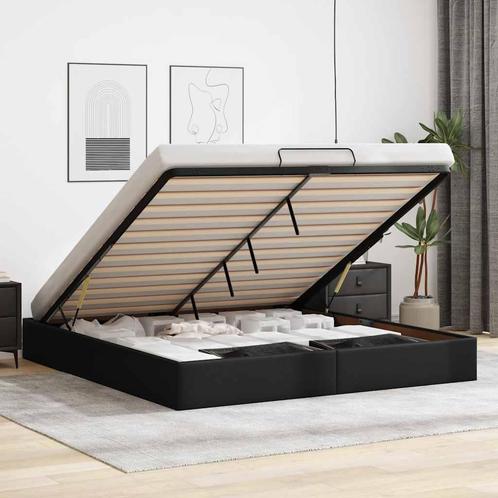 vidaXL Bedframe zonder matras 160x200 cm kunstleer zwart, Huis en Inrichting, Slaapkamer | Bedden, Nieuw, Verzenden