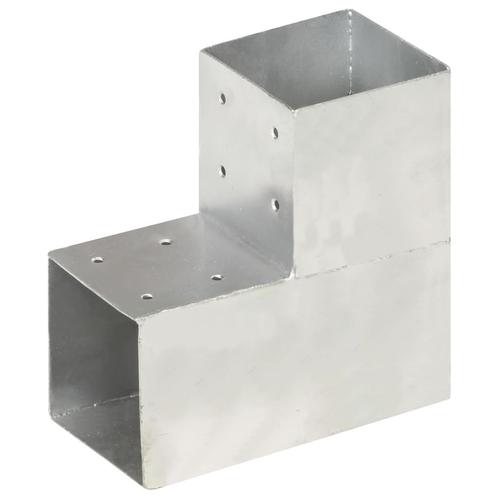 vidaXL Paalverbinding L-vorm 101x101 mm gegalvaniseerd, Tuin en Terras, Palen, Balken en Planken, Nieuw, Verzenden