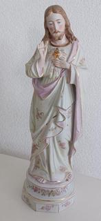 Figurine - Statue de Jésus Sacré-Cœur dans les anciennes, Antiquités & Art