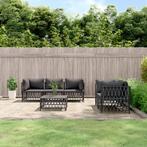 vidaXL 6-delige Loungeset met kussens staal antracietkleurig, Tuin en Terras, Tuinsets en Loungesets, Verzenden, Nieuw, Loungeset