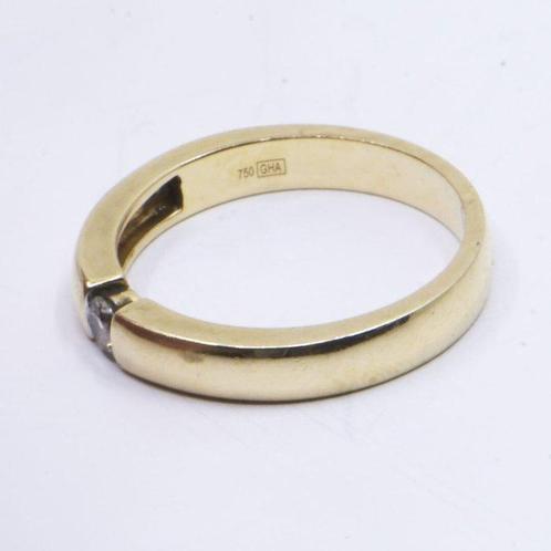 Ring - 18 karaat Geel goud - 0.12ct. tw. Diamant, Handtassen en Accessoires, Ringen