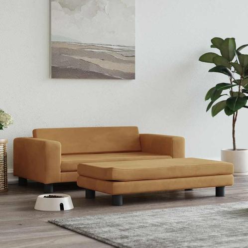 vidaXL Hondenmand met verlengstuk 100x50x30 cm fluweel bruin, Dieren en Toebehoren, Honden-accessoires, Nieuw, Verzenden