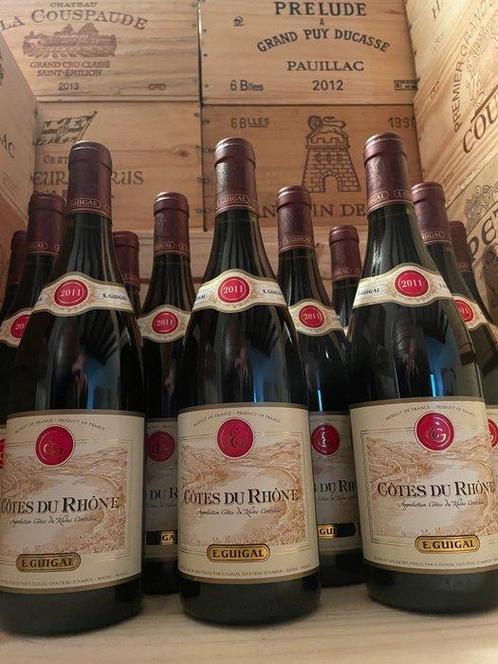 2011 E. Guigal - Côtes-du-rhône - 12 Flessen (0.75 liter), Verzamelen, Wijnen