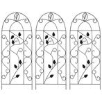 vidaXL Plantenklimrekken 3 st 40x100 cm ijzer zwart, Verzenden, Nieuw