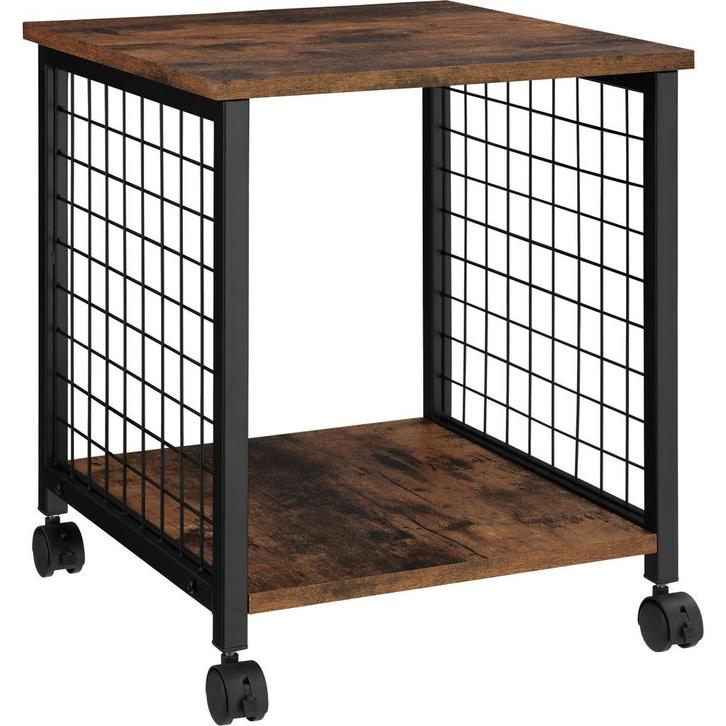 tectake Bijzettafel Gary 40x40x48cm - Industrieel hout donke, Huis en Inrichting, Tafels | Bijzettafels, Verzenden