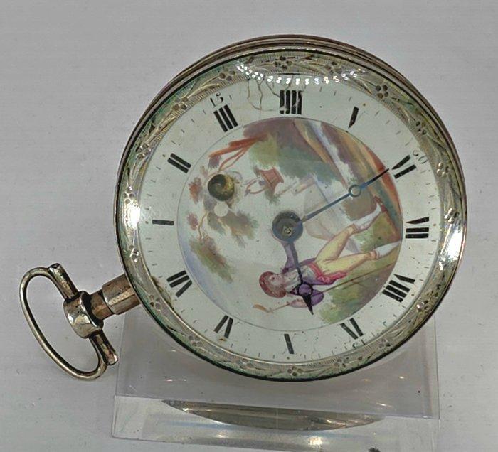 LG Schweiz - Feine gemalte Silber Lepine Spindeluhr - der, Handtassen en Accessoires, Horloges | Heren