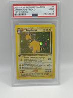 Pokémon - 1 Graded card - ampharos 1st edition Neo, Hobby en Vrije tijd, Nieuw