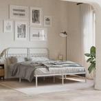 vidaXL Bedframe met hoofdbord metaal wit 160x200 cm, Huis en Inrichting, Slaapkamer | Bedden, Verzenden, Nieuw
