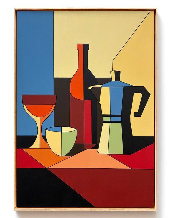 Alejandro Gonzalez - Bodegones Geométricos 45 - XL - (NO, Antiek en Kunst, Kunst | Schilderijen | Modern
