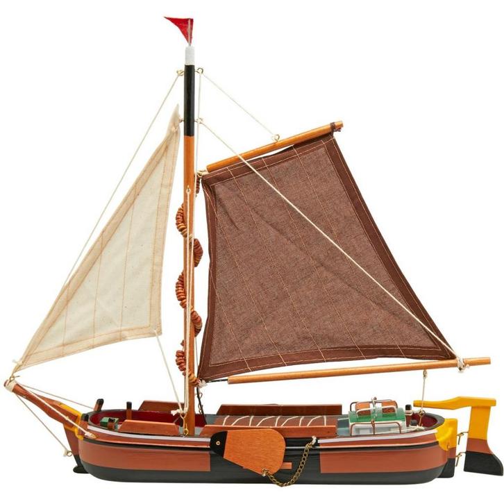 Skutsje Model 38cm Bruin, Hobby en Vrije tijd, Modelbouw | Boten en Schepen, Nieuw, Ophalen of Verzenden