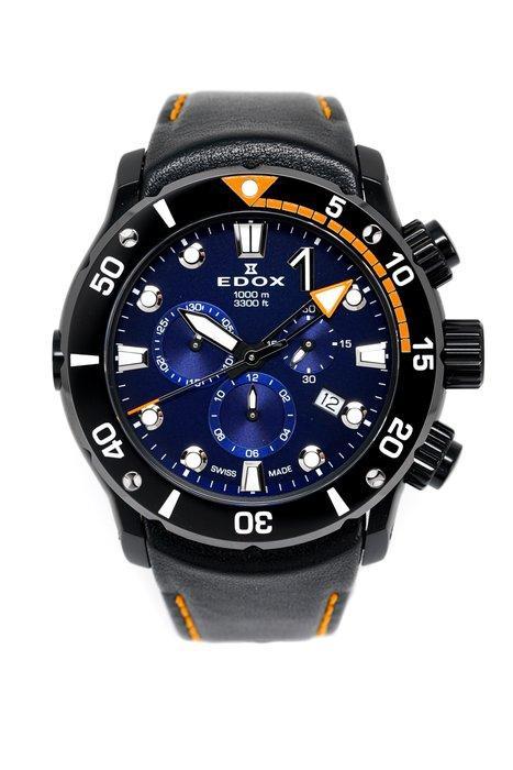 Edox - CO-1 Chronograph Black PVD Titanium -, Handtassen en Accessoires, Horloges | Heren
