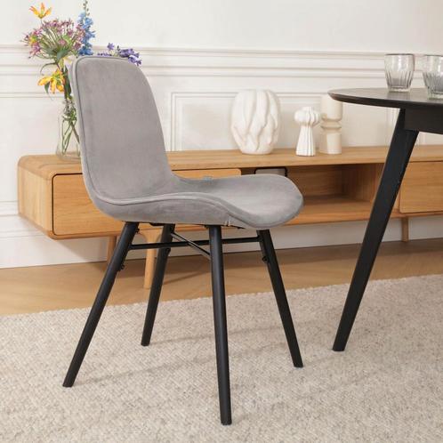 Velvet eetkamerstoel grijs | Aanbieding | Direct leverbaar, Huis en Inrichting, Stoelen, Grijs, Eén, Nieuw, Stof, Verzenden