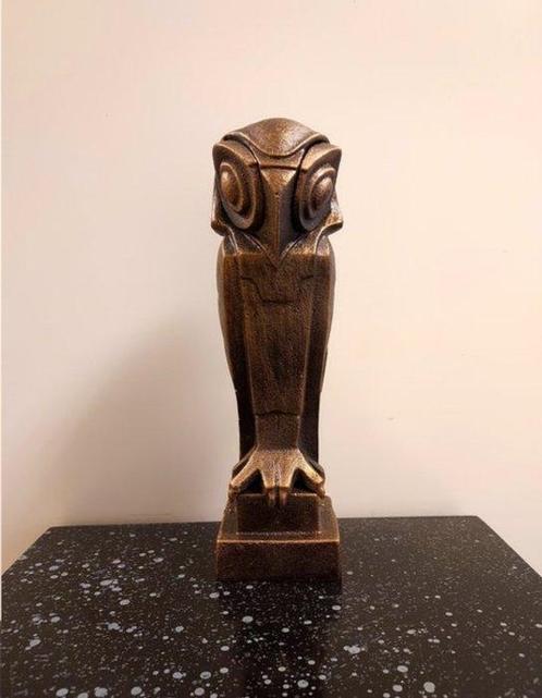 Naar C. Coenrad - Beeld, Art Deco Uil - 25 cm - IJzer, Antiek en Kunst, Curiosa en Brocante