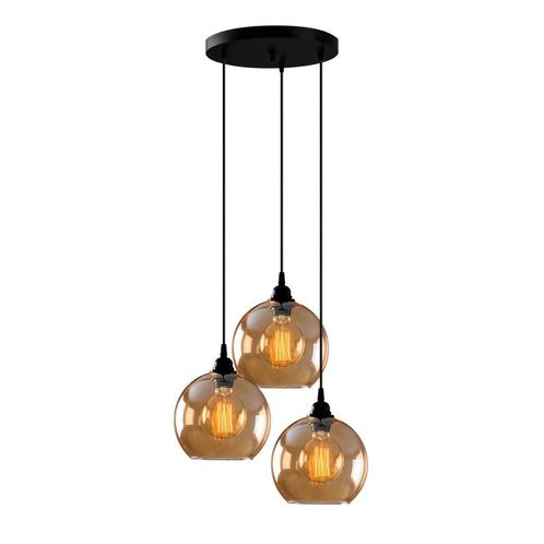 Glas hanglamp woonkamer Jack rond 3-lichts | Opviq, Maison & Meubles, Lampes | Suspensions, Envoi