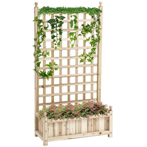 TRUUSK Plantenbak met Klimrek van Hout - Voor Klimplanten -, Tuin en Terras, Bloembakken en Plantenbakken, Verzenden