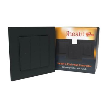 Heatit Z-Push Wall Controller - Zwart