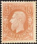 België 1869 - Leopold II 5 frank OBP 37A Lichtbruin - MOOI