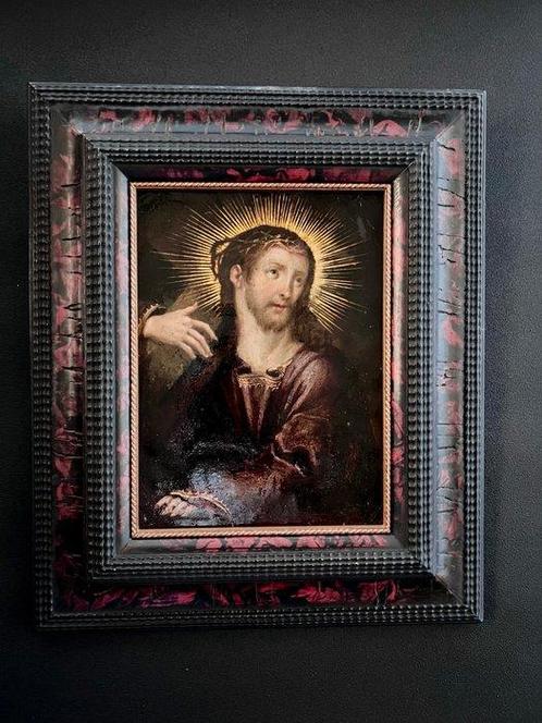 Spaanse school (XVII) - Christ portant la croix, huile sur, Antiek en Kunst, Kunst | Niet-Westerse kunst