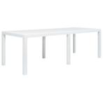 vidaXL Tuintafel 220x90x72 cm rattan-look kunststof wit, Verzenden, Nieuw