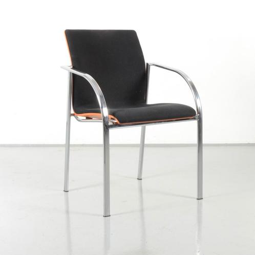 Frontseat vergaderstoel, zwart, 4-poot onderstel, Huis en Inrichting, Stoelen, Gebruikt, Ophalen of Verzenden