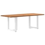 vidaXL Eettafel rechthoekig 220x90x74 cm massief eikenhout, Huis en Inrichting, Tafels | Eettafels, Verzenden, Nieuw