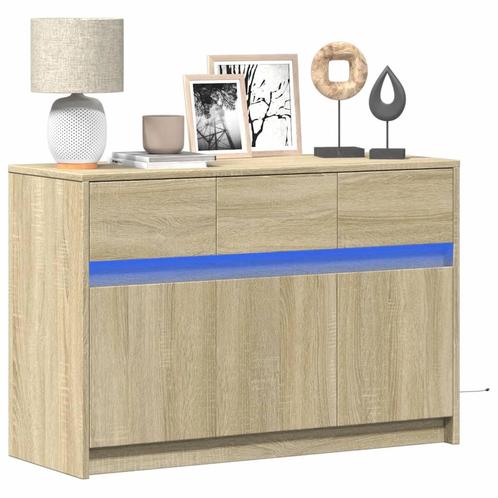 vidaXL Tv-meubel met LED 91x34x61 cm bewerkt hout sonoma, Huis en Inrichting, Kasten |Televisiemeubels, Nieuw, Verzenden