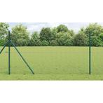 vidaXL Hek met Palen Groen 1 x 10 m Staal, Verzenden, Nieuw