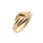 Gouden ring met diamanten | 0,01 ct. (subtiele ring), Handtassen en Accessoires, Ringen, Gebruikt, Overige kleuren, Ophalen of Verzenden