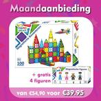 Magnetische Bouwstenen set 100 onderdelen + 4 figuren, Ophalen of Verzenden, Nieuw, Overige merken