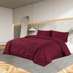 vidaXL Dekbedovertrekset 135x200 cm katoen bordeauxrood, Verzenden, Nieuw