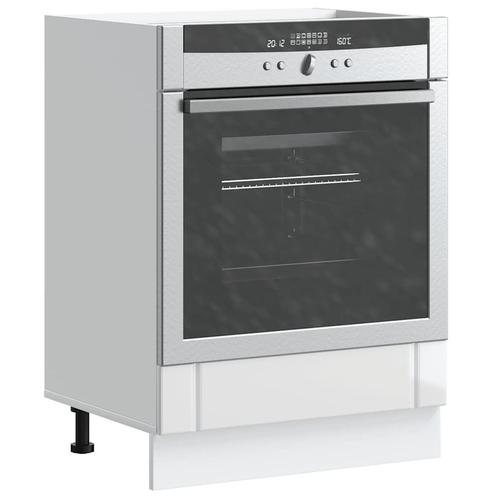 vidaXL Ovenkast Lucca bewerkt hout hoogglans wit, Huis en Inrichting, Kasten | Overige, Nieuw, Verzenden