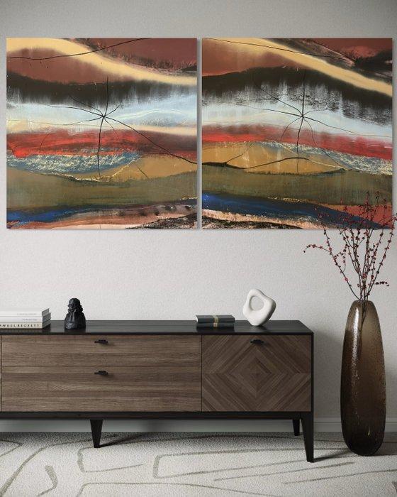 Masaki Kazushi - Clarity 1236 - Dyptich Exclusive., Antiek en Kunst, Kunst | Schilderijen | Modern