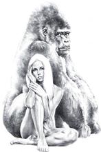 Sanjulian Jr. - Sheena en King Kong - Grote potloodtekening, Nieuw