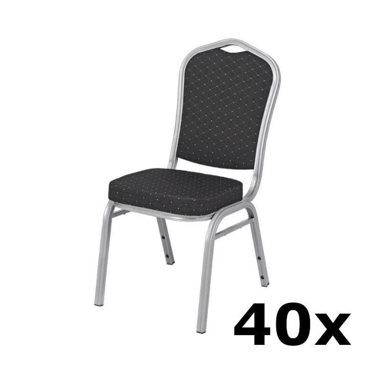 Stackchair Soul | 40x | Zwart | Stalen Frame Luxus, Zakelijke goederen, Horeca | Keukenapparatuur, Nieuw in verpakking, Verzenden