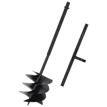 vidaXL Grondboor met handgreep 250 mm staal zwart, Verzenden