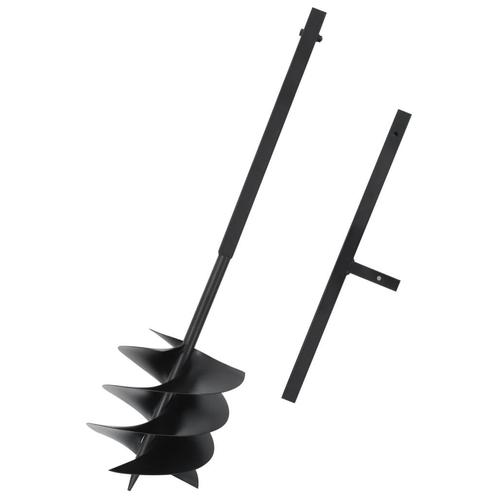 vidaXL Grondboor met handgreep 250 mm staal zwart, Doe-het-zelf en Bouw, Gereedschap | Handgereedschap, Nieuw, Verzenden