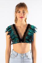 Top met Veren Turquoise Bruin XS S M Verentop Steampunk Topj, Ophalen of Verzenden, Nieuw